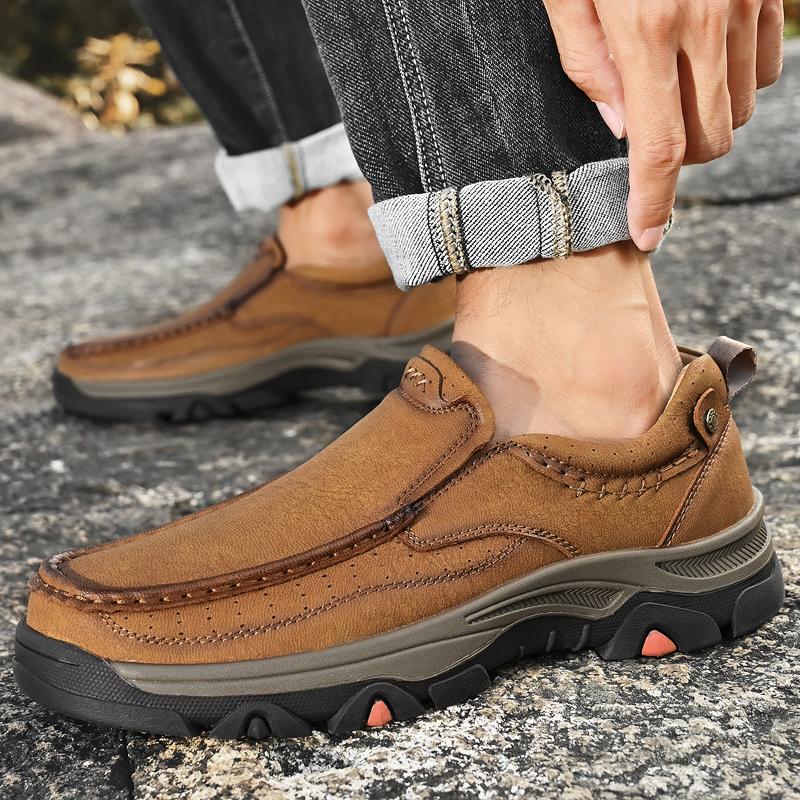 Fashion Man Travel Walking Shoes Outdoor Camping Hiking Shoes Mens Loafers Climbing Men's Footwear Men Genuine Leather Sports Sneakers