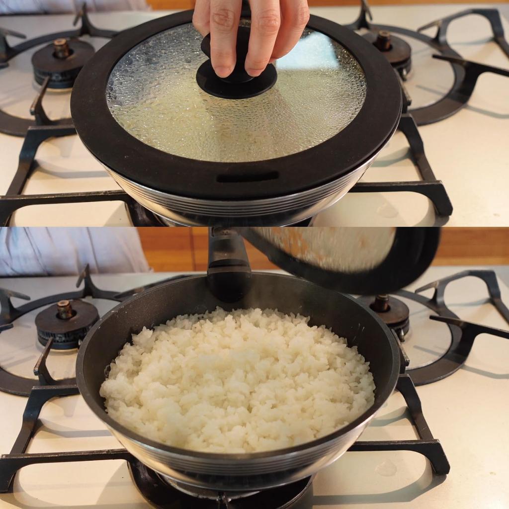 Hokuriku Aluminum Cast Varius 22cm Silicone Glass Lid for Removable Handle Frying Made of Silicone and Tempered Glass for a and Durable A-3135, Pans,