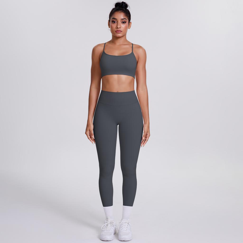 New Cross Suspender Beautiful Back Sports Bra Set, Cloud Sensing Quick Drying Tight Yoga Suit, Outdoor Running Fitness Two-Piece Set For Women