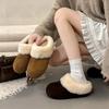 Thick-soled Fluffy Bag Head Slippers for Women To Wear 2025 New Winter Fur Integrated Snow Boots Piled Cotton Slippers