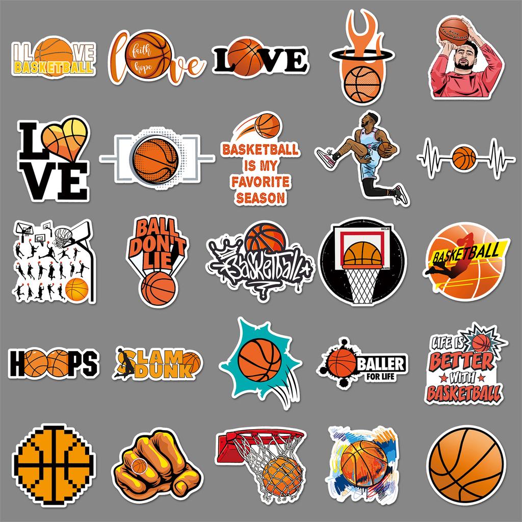 50 баскетбольных граффити, персонализированных спортивных детских;s креативные водонепроницаемые наклейки на чемодан для скейтборда своими руками