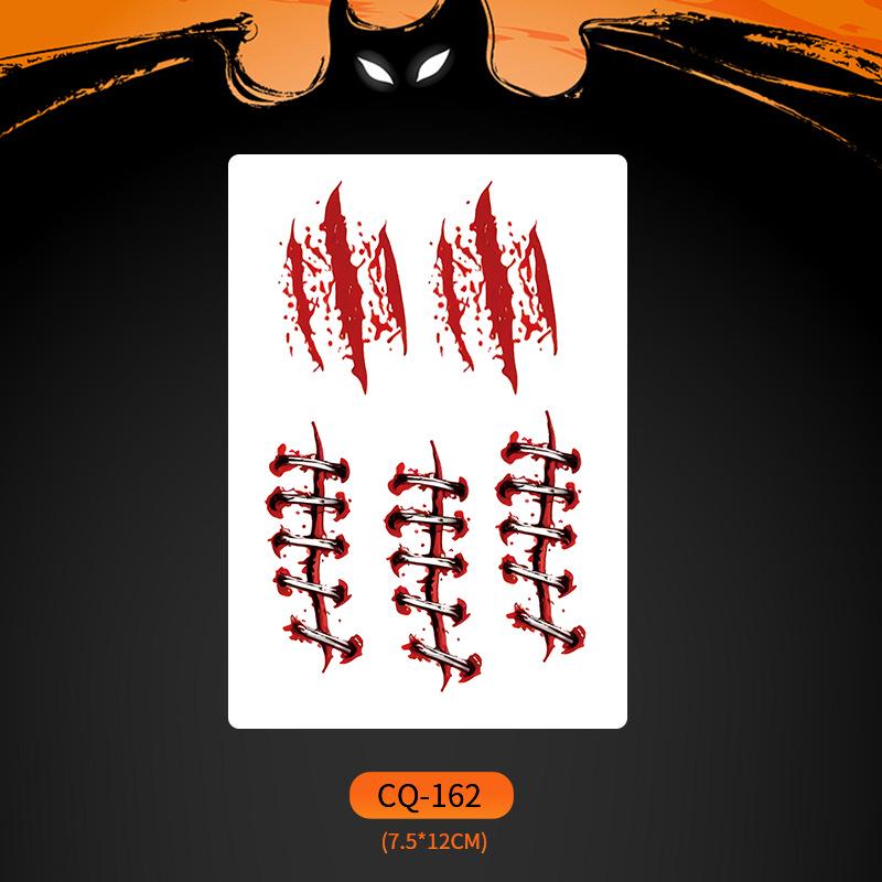 2024 Новые Хэллоуин Страшные Наклейки Татуировки Лица с Большим Ртом - Смешные, Водонепроницаемые, Цветной Вечерний Макияж