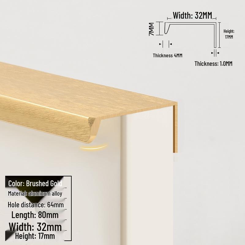 Concealed Edge-Banding Cabinet Door and Drawer Handle