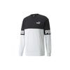 Power Logo Color Block Sport Crew Neck Sweatshirt Men Tops Black 670935-01