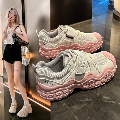 Размер 35-40 Платформа Женские Кроссовки Повседневные Шнуровка Дышащие Средний Каблук Для Женщин Весна Спортивные Туфли На Плоской Подошве Женские Лоферы