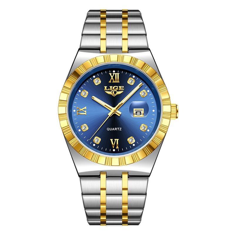 Мужские Модные Деловые Часы Мужские Спортивные Черные из Нержавеющей Стали Роскошные Светящиеся Водонепроницаемые Мужские Кварцевые Часы