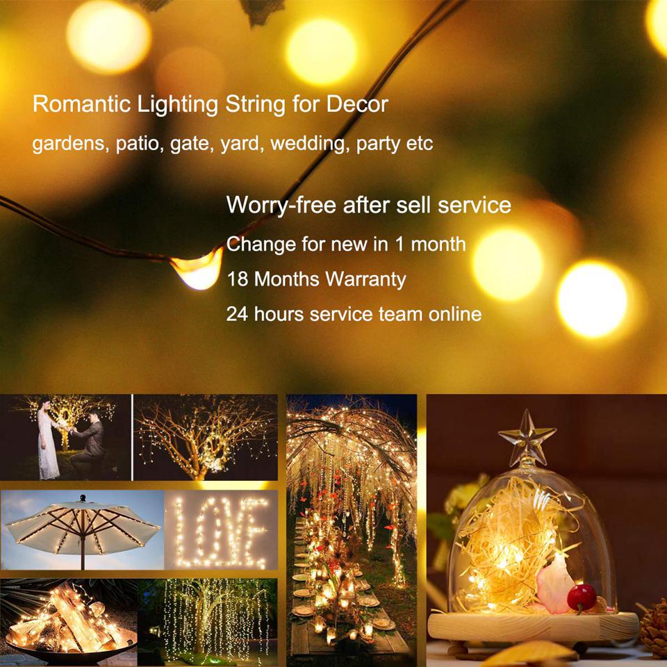 LED Solar Light Outdoor Lamp String Lights for Holiday Christmas Party Waterproof Fairy Lights Garden Garland Lantern