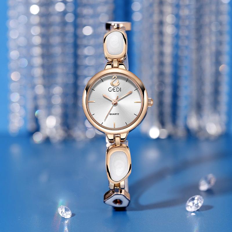 Women's Watch Chinese Style Bracelet Watches Pink Goose Logo Image High Quality Waterproof Female Fashion Quartz Wristwatches