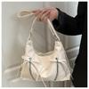Retro Large Capacity Soft Leather Tote Bag With Knot Casual Double Shoulder Bag Trendy Sle Women'S Handbag