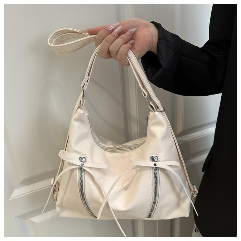 Retro Large Capacity Soft Leather Tote Bag With Knot Casual Double Shoulder Bag Trendy Sle Women'S Handbag