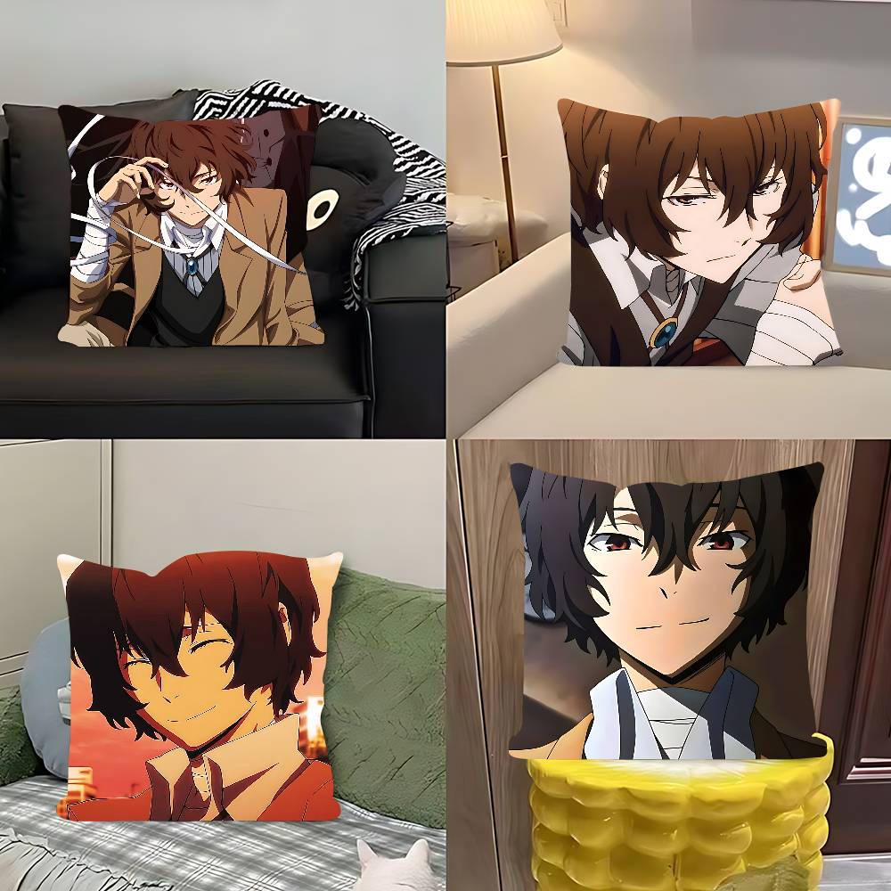 Bungo Stray Dogs Дазай Чуя Аниме Наволочка Съемная Моющаяся Наволочка для Подушки – Всесезонный Мягкий Лен