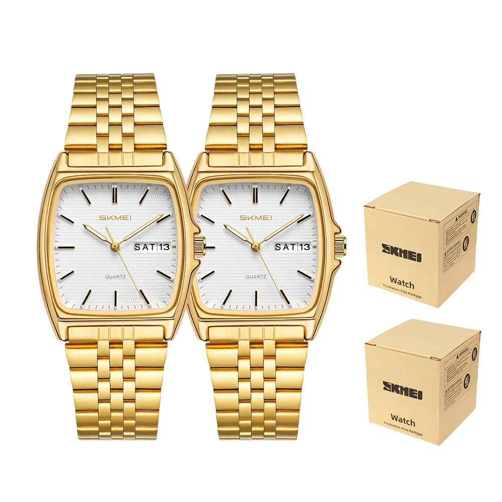 SKMEI 2628 Fashion Quartz Watches Business Men Women Wristwatch 30M Waterproof Luxury Clock Unisex Date Aluminium Alloy Case