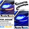 Светодиодный динамический указатель поворота, боковой повторитель на зеркале, последовательный фонарь для Jaguar XE XF XJ F-TYPE XKR IPACE X250 X260 (Сине-желтый)