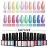 PHOENIXY 20 Colors Gel Nail Polish Set Gel Lacquer Kit For Soak Off Manicure Semi-Permanent Hybrid Varnishes Base And Top Nail Art