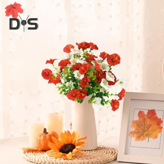 Искусственный букет ипомеи, многоразовый набор искусственных цветов, реалистичные искусственные цветы ипомеи со стеблем для дома, свадьбы, гостиной, офиса, декора