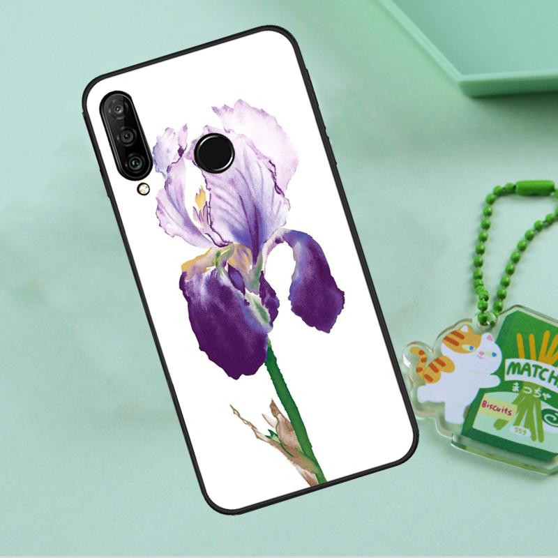Iris Purple Flower Watercolor For Huawei Nova 10 9 SE 5T 12s 12i 11i Y91 Y90 Y60 Y70 Y72 Y61 P20 P40 P30 Lite P60 Pro Case