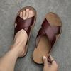 Men's Stylish Summer Beach Slides Casual Indoor/Outdoor Slippers Lightweight PU Comfortable Round Toe Design Beach Minimalist Sandals