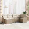 vidaXL 6-piece Garden Sofa Set with Beige Cushions Poly Rattan, vidaXL 2-seater Garden Sofa with Storage 3354440