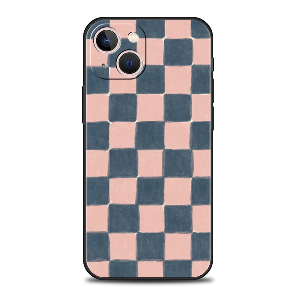 Роскошный Мягкий Чехол Для Телефона Для iPhone 17 Air 16E 16 11 15 14 Pro MAX 12 13 7 8 Plus X XR XS SE 2022 Чехол Шахматная доска