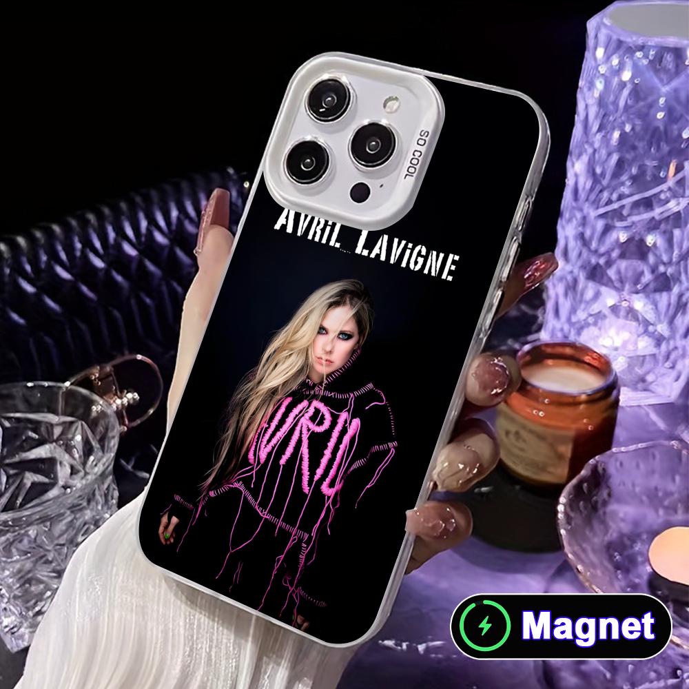 Avril Lavigne White Translucent MagSafe Mobile Phone Case for iPhone 17 16 15 14 13 12 11 X XR XS Air Pro Max Plus Cover