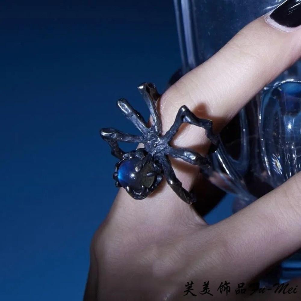 Black Color Open Ring Punk Finger Ring New Spider Ring Women Jewelry