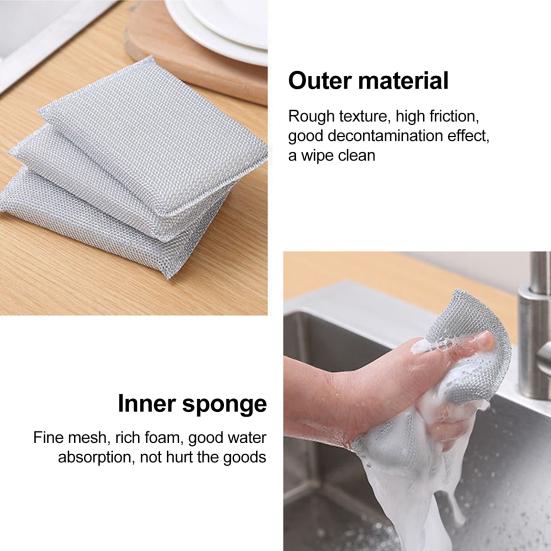 Yousheng 5 шт. ткань для мытья посуды, не царапающая губка, мягкая, гибкая, многоразовая, многоразовая, скруббер, инструмент для очистки твердых поверхностей