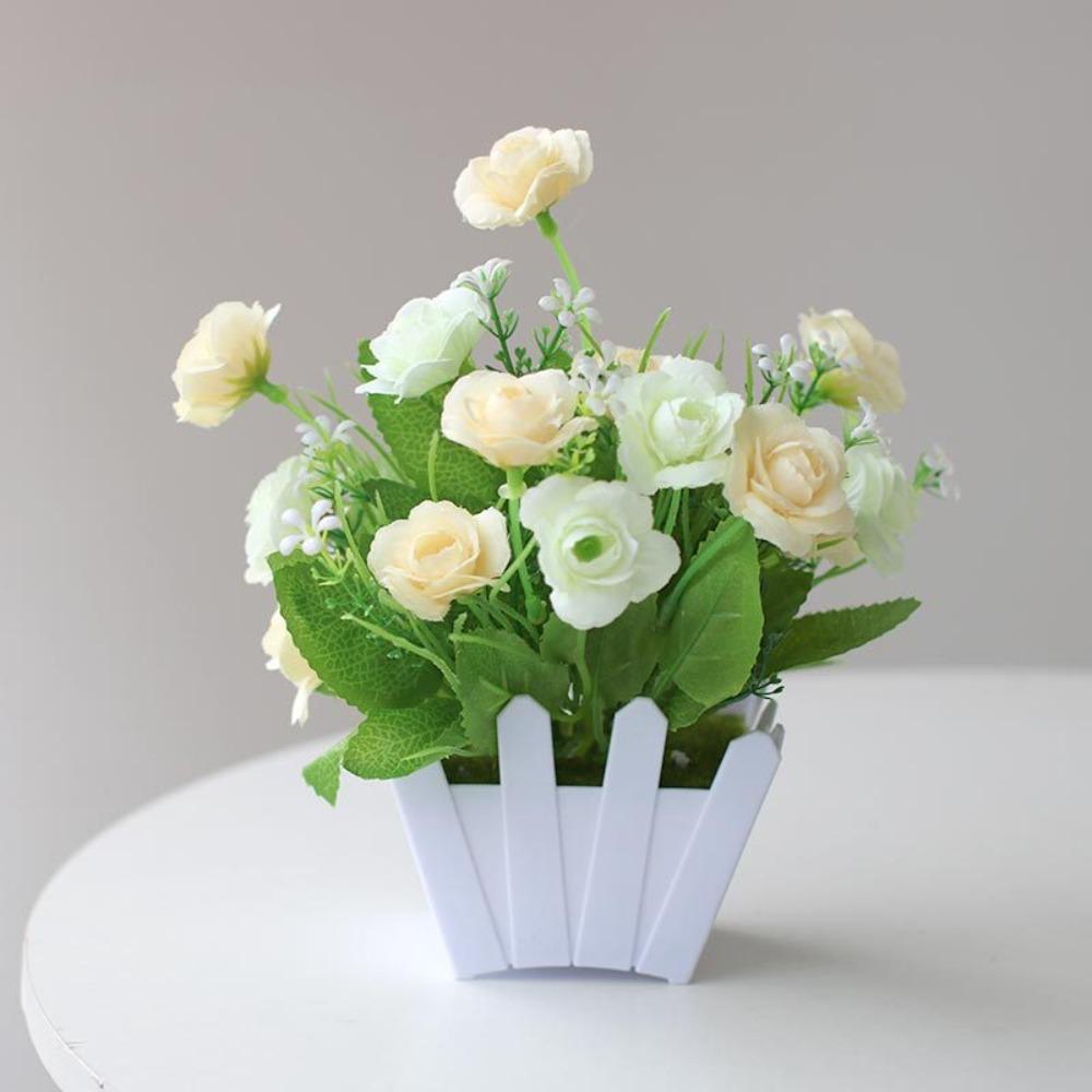 Fence Artificial Potted Flowers Simulation Bonsai New Plastic Fake Flower Living Room Ornaments