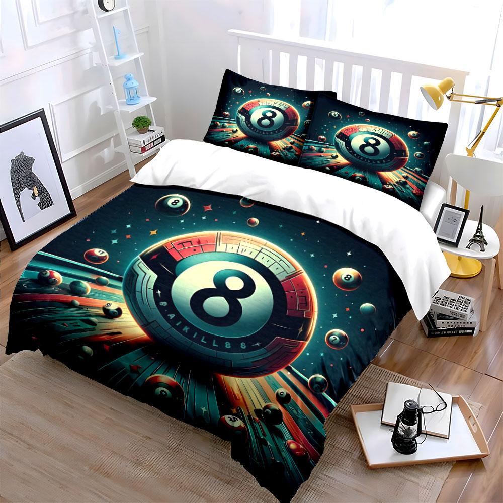 Billiard balls and stars. Bedding sets Duvet cover sets Duvet covers Pillowcases(1 * Duvet Cover 2 * Pillowcases without duvet insert)