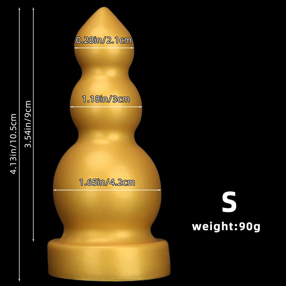 Большая Золотая Силиконовая Анальная Пробка с Резьбой Реалистичный Дилдо Игрушка для Взрослых Секс для Пары Фистинг