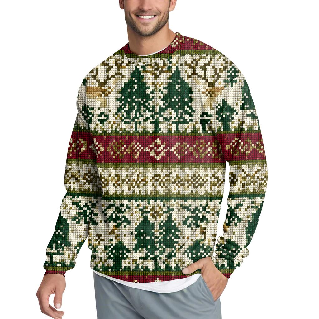 Мужской повседневный модный свитшот с принтом и круглым вырезом