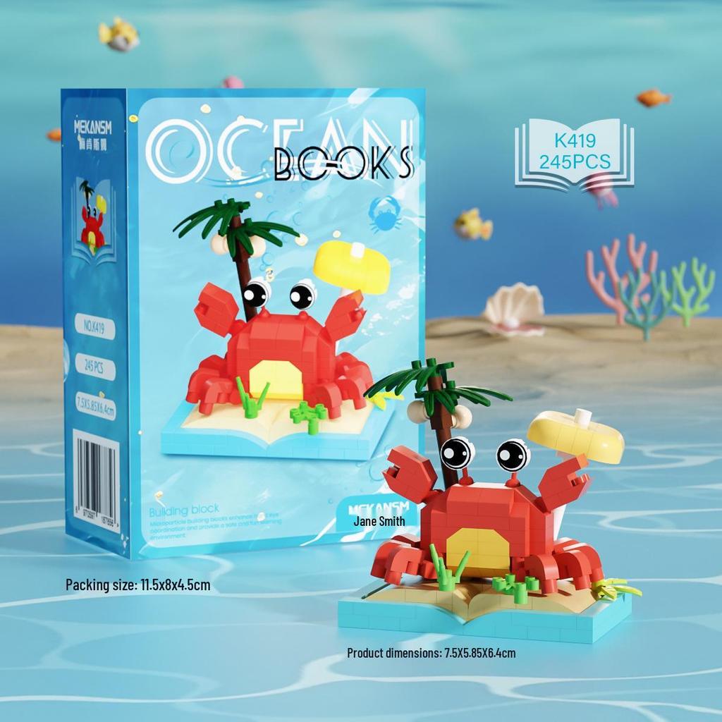 Совместимо с Lechaochao Lechuang Shark Model Marine Life Building Blocks Toy для детей