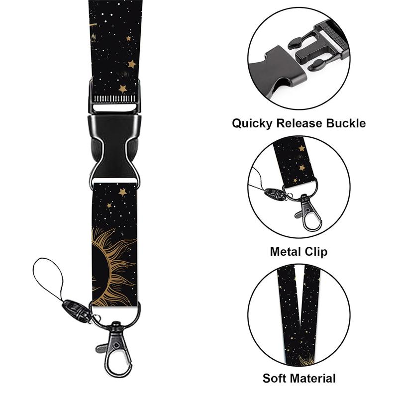 Custom Brand Logo Printed Polyester Lanyard Breakaway Buckle Neck Strap Promotional Custom Lanyards for Business Gift