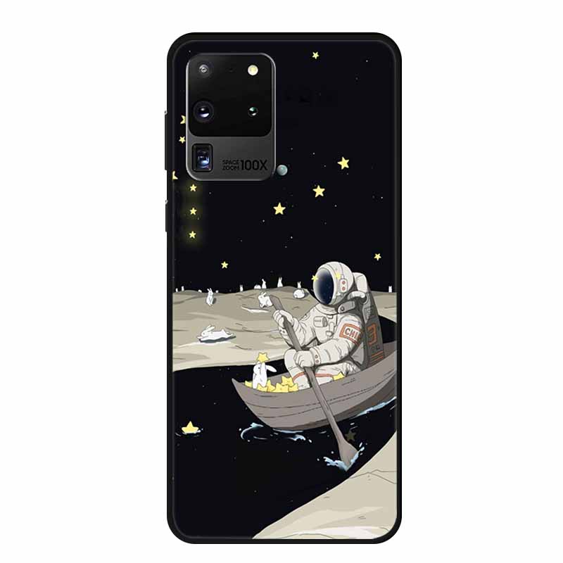 For Samsung Galaxy S20 Ultra 5G Case Astronaut Soft Silicone Phone Cases for Samsung S20 Ultra LTE 5G Shell Protective Moon Capa