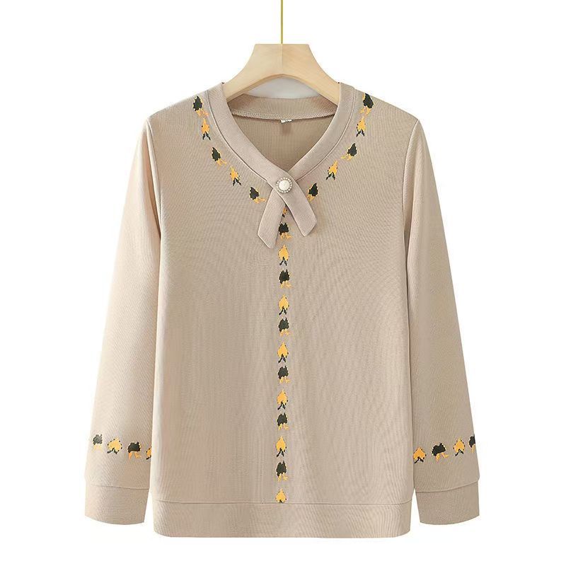 Топ-базовая футболка с длинным рукавом из шифона с принтом, повседневный женский топ