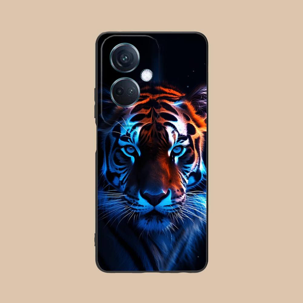 Неоновая чехол-бампер для мобильного телефона Тигр для OPPO Find X9 X8 X7 X6 X5 X3 X2 Plus s Pro Ultra Lite Цветной печатный чехол Чехол Роскошный