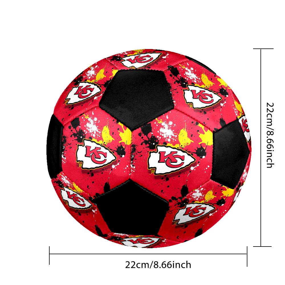 Kansas City Indoor Soccer Ball Colorful All Ages Size 5 Machine Stitched PVC Competition Ready Durable High-Bounce