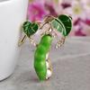 Enamel Green Pea Brooches For Women Corsages Women Sweater Pins Size:4.2*3 Cm