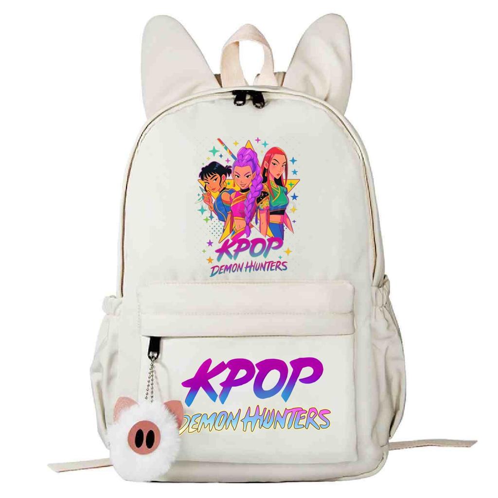 Kpop Anime Cartoon Print Student Korean Version Schoolbag Lightweight Cute Rabbit Ear Backpack