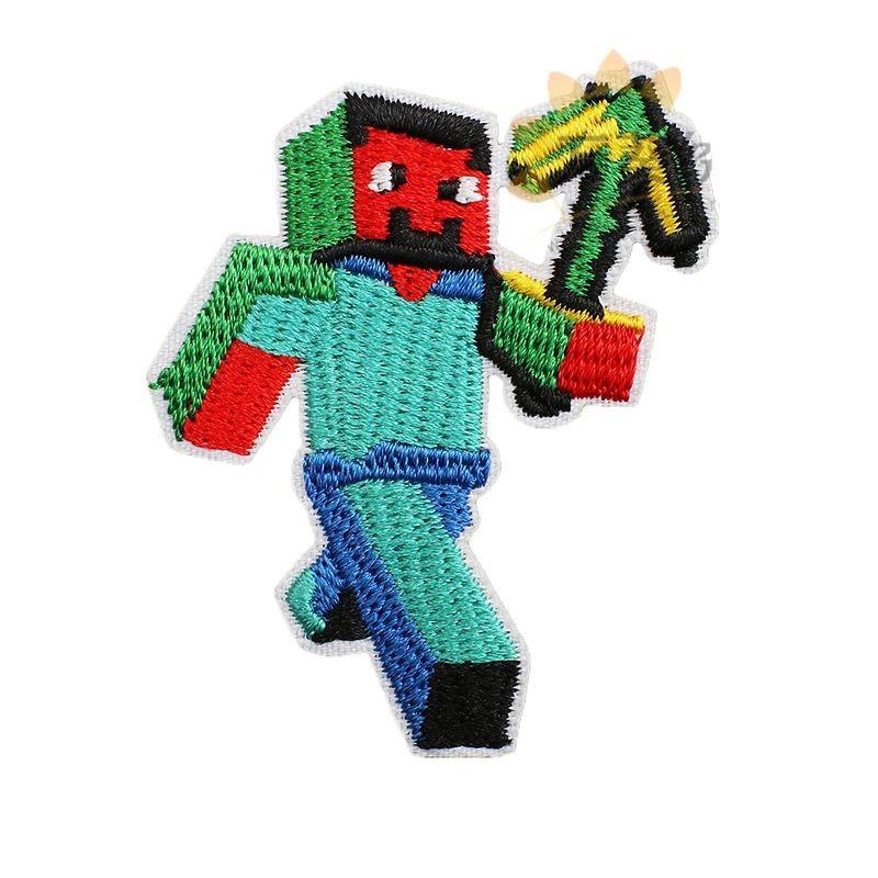 Игровой персонаж Minecraft Вышитая тканевая наклейка Декоративная нашивка для одежды Наклейка Мозаика Marvel Вышитая наклейка Термоперенос