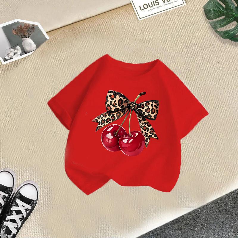 Children's Casual Short-sleeved T-shirt - Summer Girl's Cute Cherry T-shirt