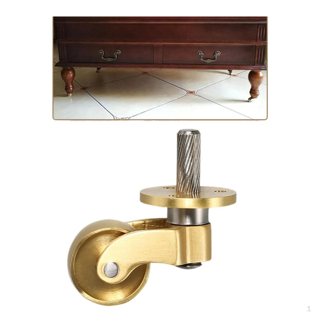 Колеса для мебели с поворотным роликом Heavy Duty Brass