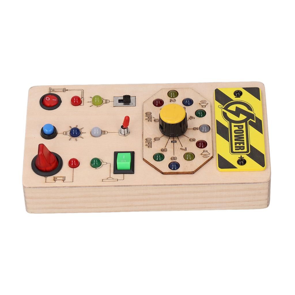 Деревянная доска со светодиодными переключателями для голосовой трансляции координации рук и глаз, сенсорные игрушки, свет