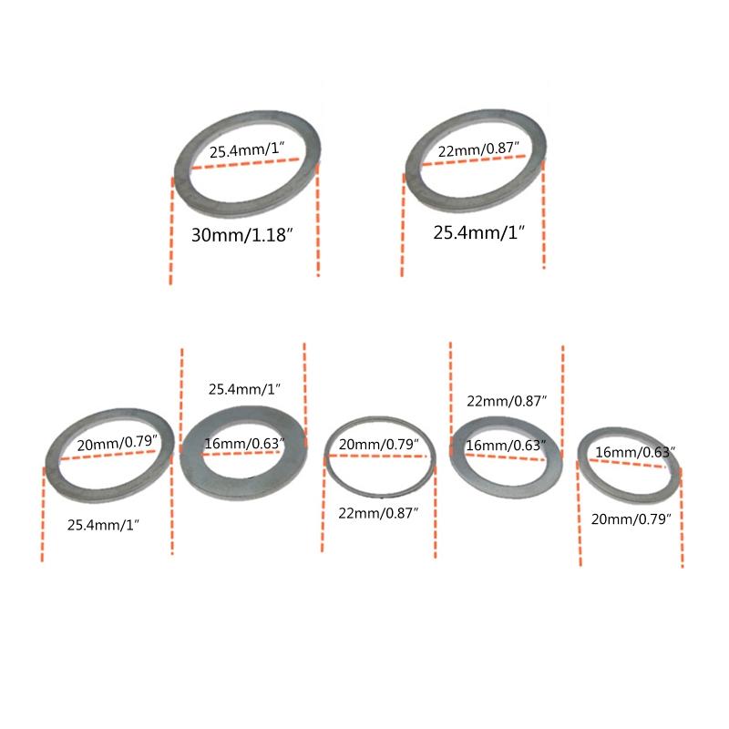 Saw Reducing Rings 7 pcs Saw Blade Bore Bushes Circular Saw Blade Reducting Rings Conversion Ring Cutting Disc Woodwork