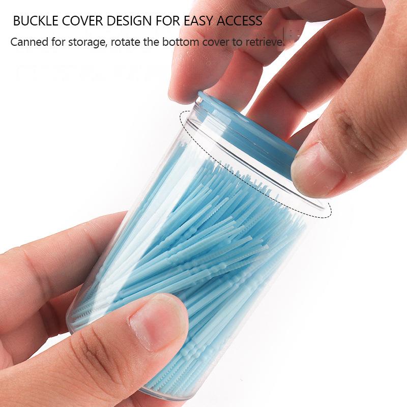 300/шт Зубочистка-щетка Пластиковая зубочистка Двусторонняя Одноразовая Бытовая Межзубная щетка Для чистки зубов Зубная нить