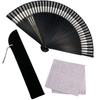 Stylish Folding Business Fan Fan and Handkerchief Gray [Osaka Choseido] Men's Fan, Style, Bag, Case, Set, Double,