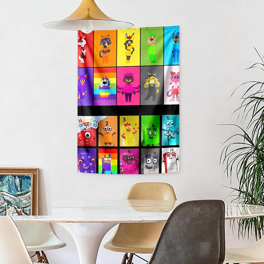 Numberblocks Wall Decor Tapestry Art For Pet Memorial Birthdaywedding Party Backdrop Family Gift
