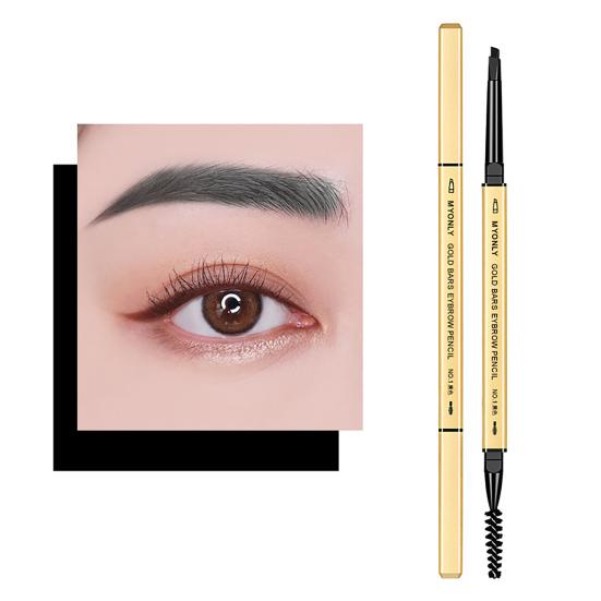 0.1g Triangle Eyebrow Pencil Waterproof Time-saving Safe Square Gold Color Tube Beauty Brow Pencil for Girl