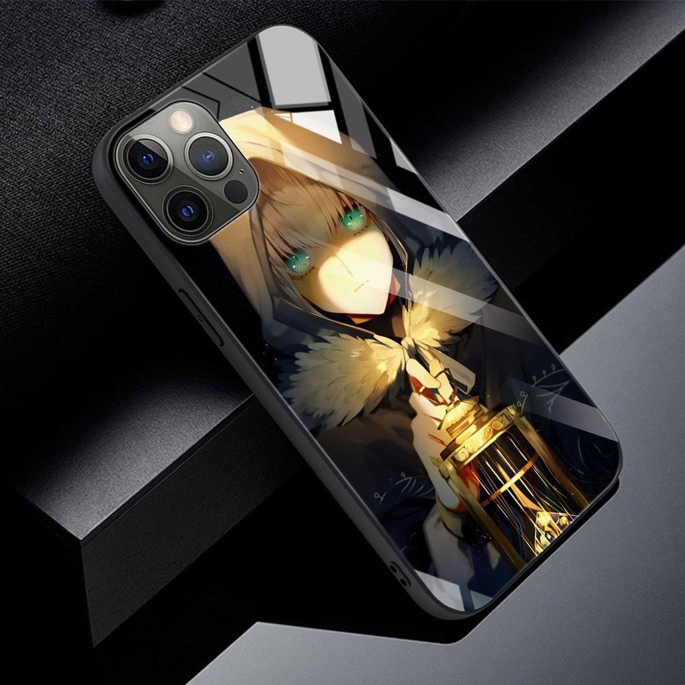 Tempered Glass Case For Iphone 12 11 Pro Max 14 13 Fundas X Xr Xs Max 8 7 6s Plus Cover Shell Fundas Fate Zero Tohsaka Rin
