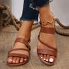 Fashion 2024 Shoes Female Brand Buckle Strap Women's Sandals Fashion Peep Toe Daily Sandals Women Hot Sale Solid Flat Sandals Zapatos