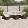 VidaXL Garden Lounge Set with Cushions 9 Pcs, Patio Sofas, Patio Furniture Set, Outdoor Furniture, Brown 3255310
